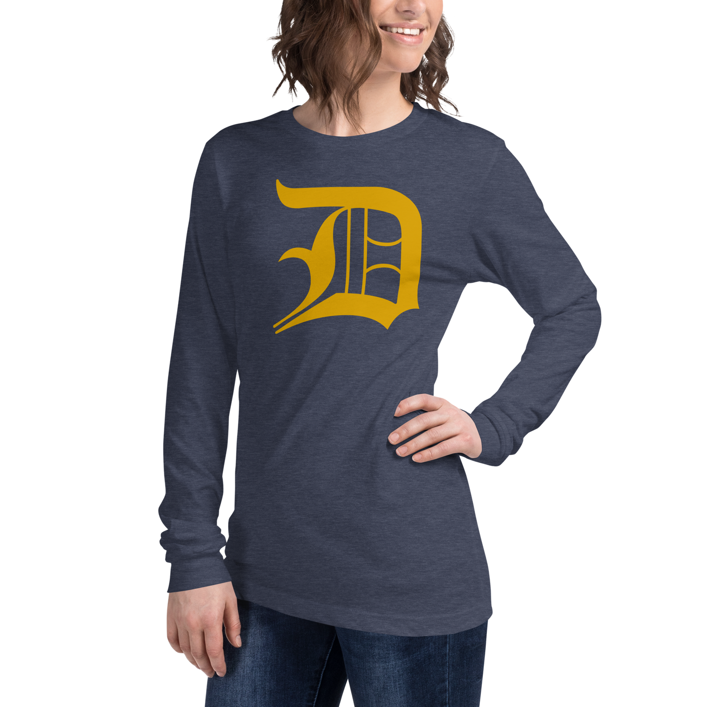 Detroit 'Old English D' T-Shirt (Gold) | Unisex Long Sleeve