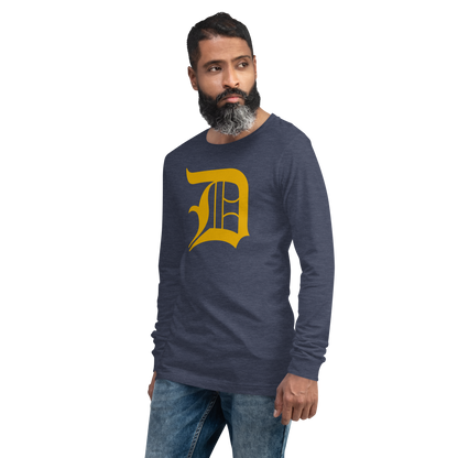 Detroit 'Old English D' T-Shirt (Gold) | Unisex Long Sleeve