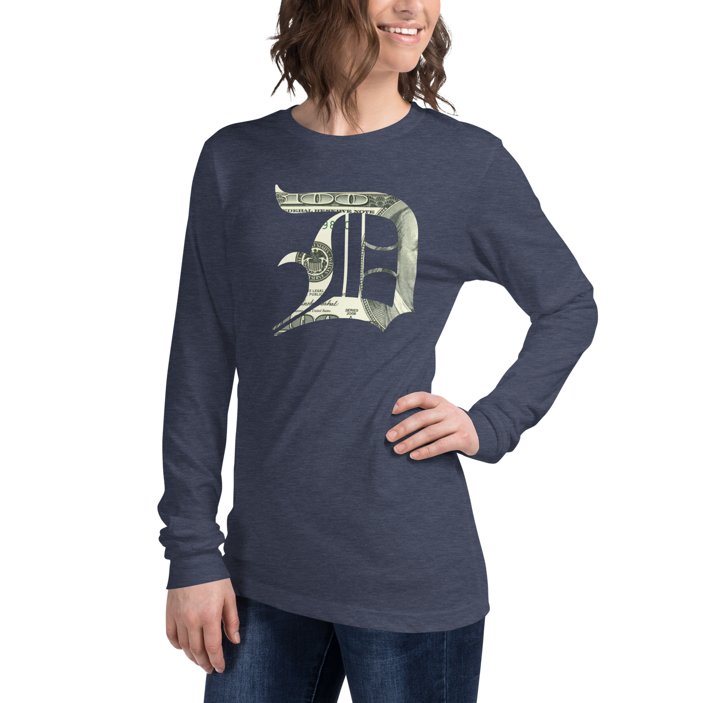 Detroit 'Old English D' T-Shirt (Benjamins Edition) | Unisex Long Sleeve