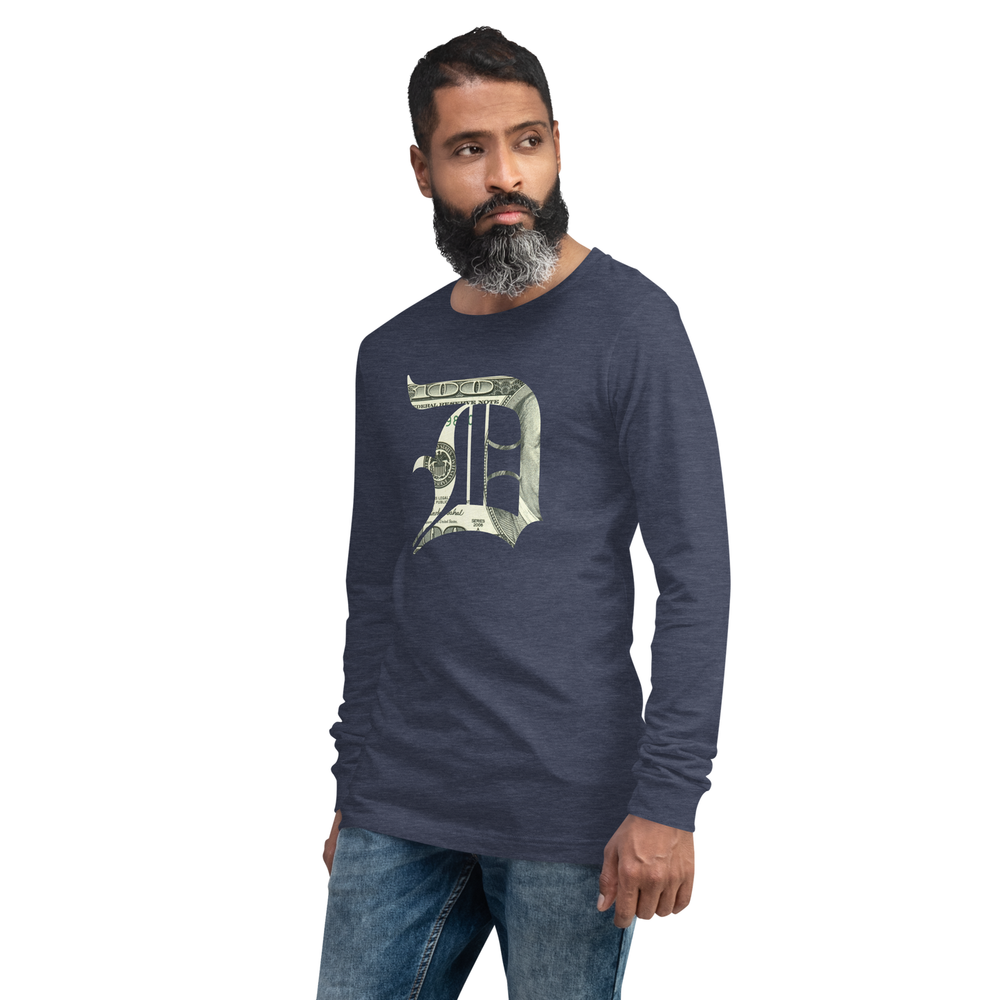 Detroit 'Old English D' T-Shirt (Benjamins Edition) | Unisex Long Sleeve