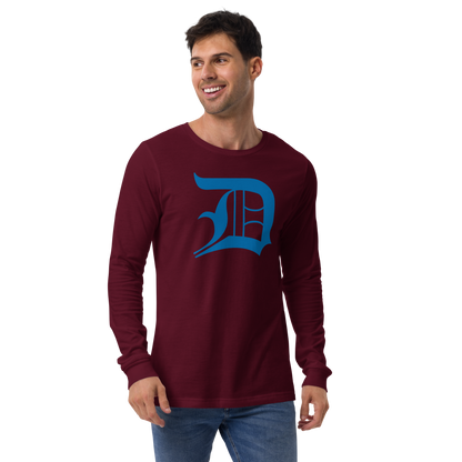 Detroit 'Old English D' T-Shirt (Azure) | Unisex Long Sleeve