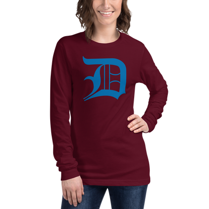 Detroit 'Old English D' T-Shirt (Azure) | Unisex Long Sleeve