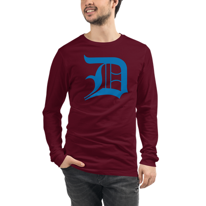 Detroit 'Old English D' T-Shirt (Azure) | Unisex Long Sleeve