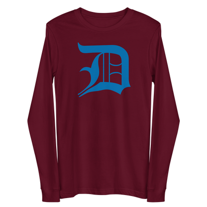 Detroit 'Old English D' T-Shirt (Azure) | Unisex Long Sleeve