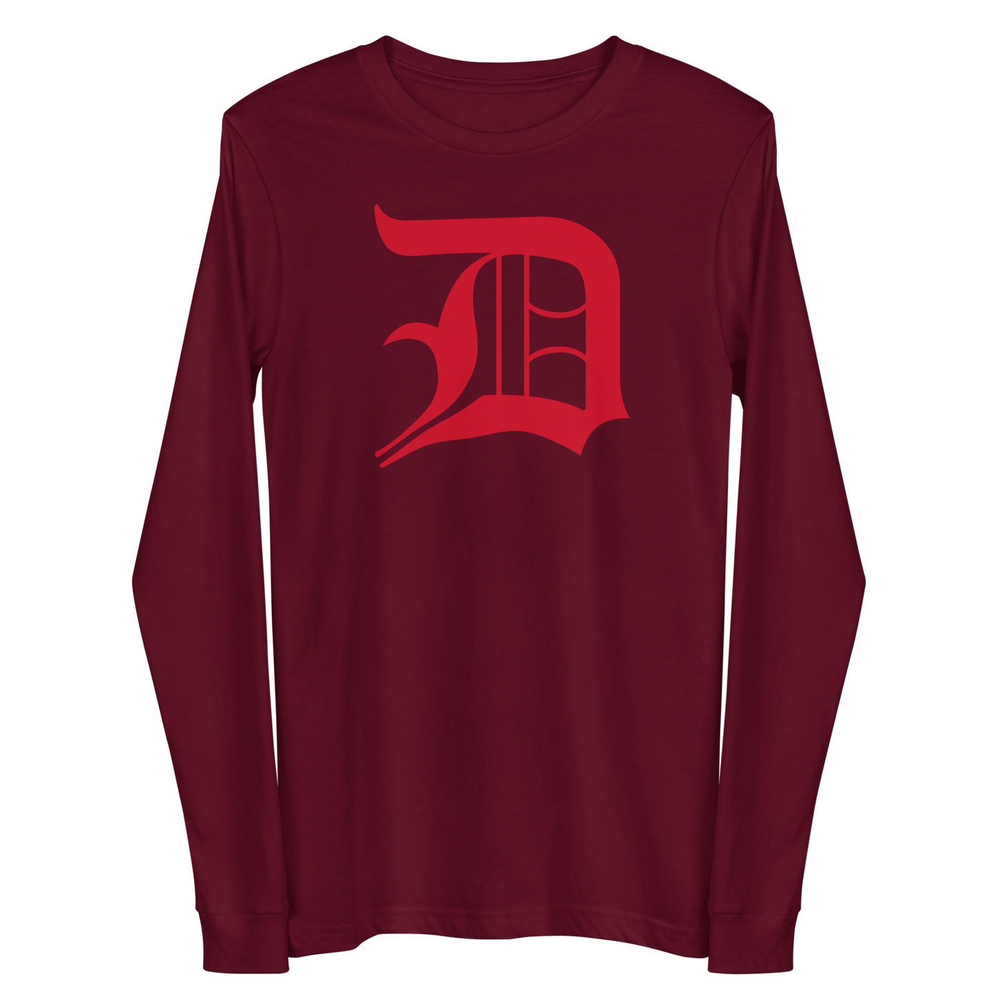 Detroit 'Old English D' T-Shirt (Aliform Red) | Unisex Long Sleeve