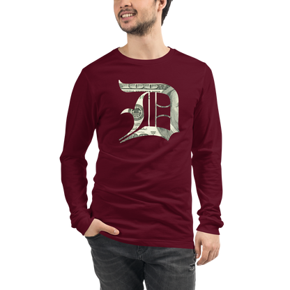 Detroit 'Old English D' T-Shirt (Benjamins Edition) | Unisex Long Sleeve