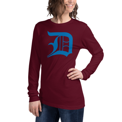 Detroit 'Old English D' T-Shirt (Azure) | Unisex Long Sleeve