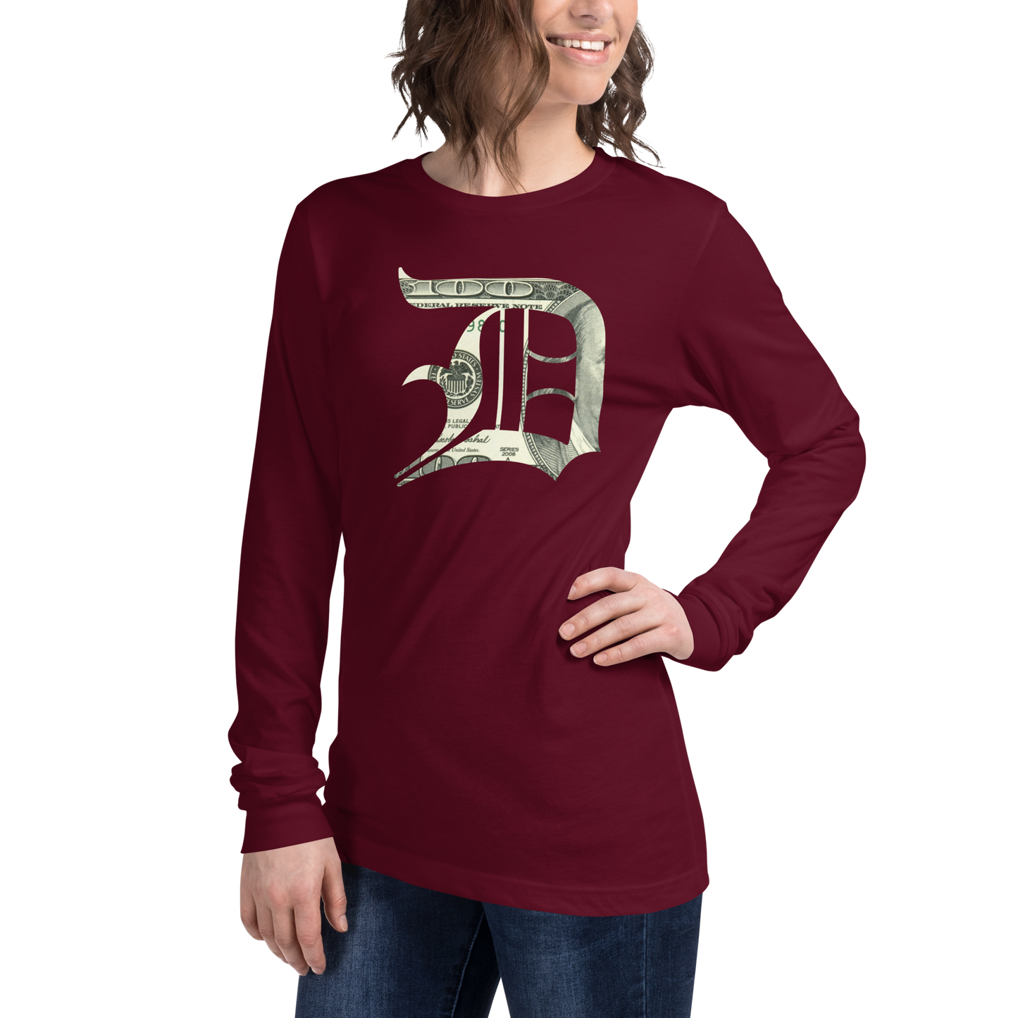 Detroit 'Old English D' T-Shirt (Benjamins Edition) | Unisex Long Sleeve