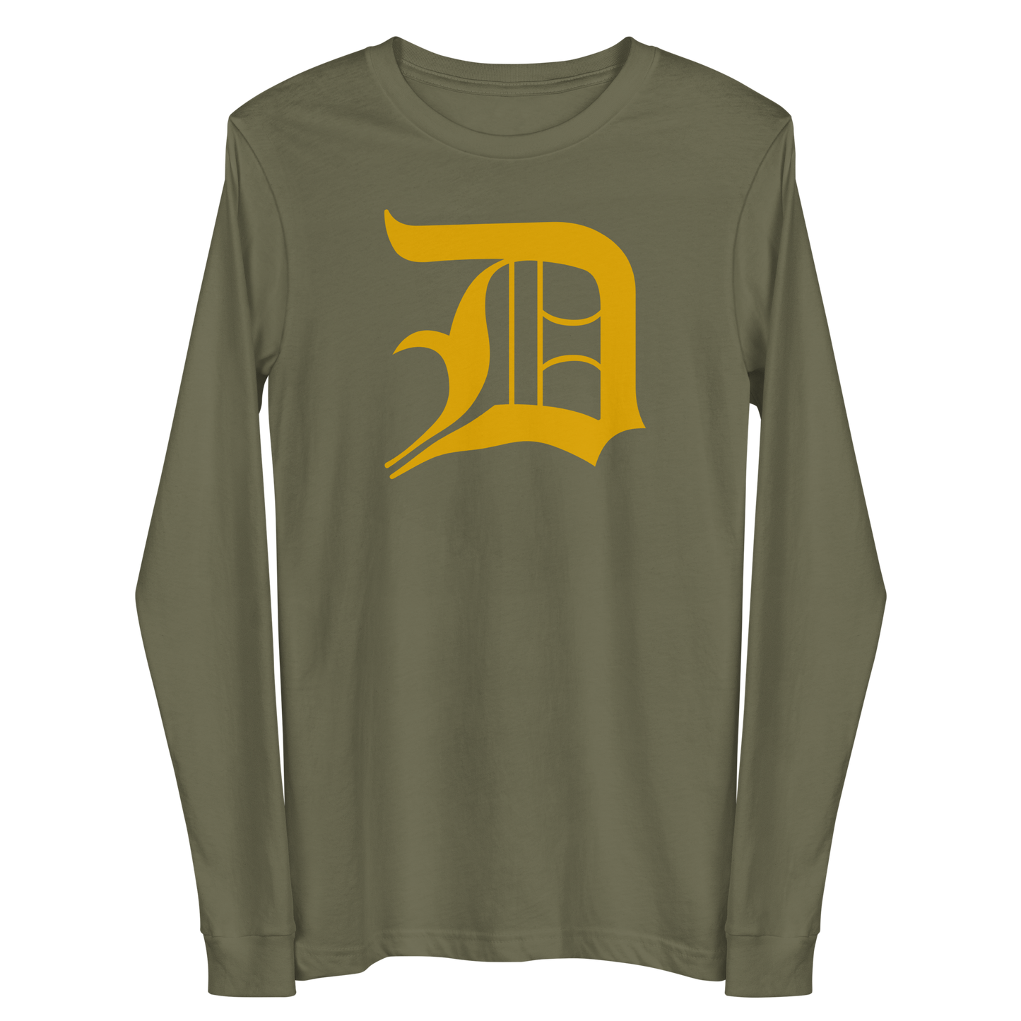 Detroit 'Old English D' T-Shirt (Gold) | Unisex Long Sleeve