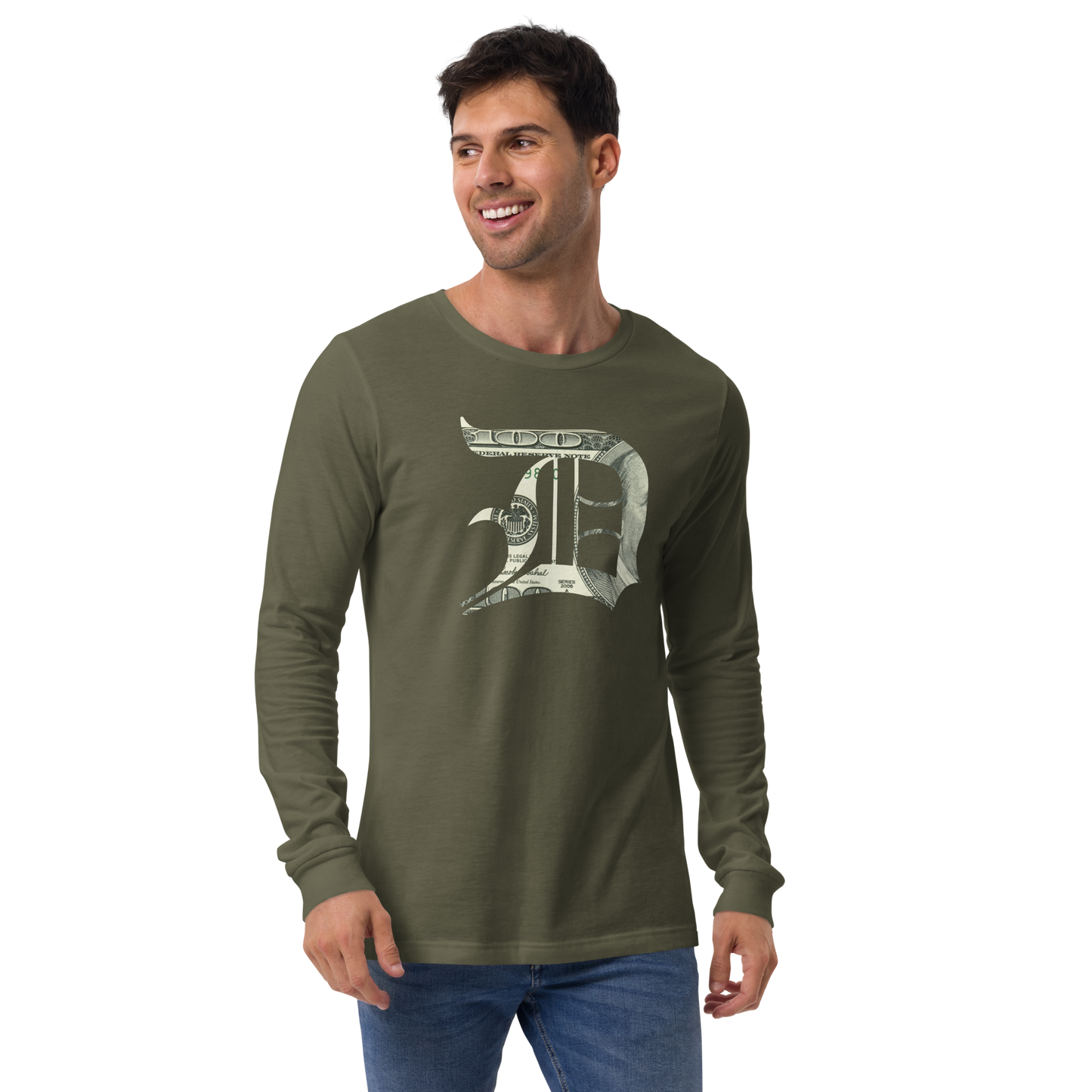 Detroit 'Old English D' T-Shirt (Benjamins Edition) | Unisex Long Sleeve