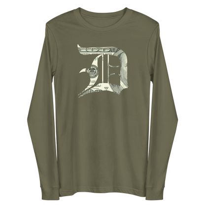 Detroit 'Old English D' T-Shirt (Benjamins Edition) | Unisex Long Sleeve