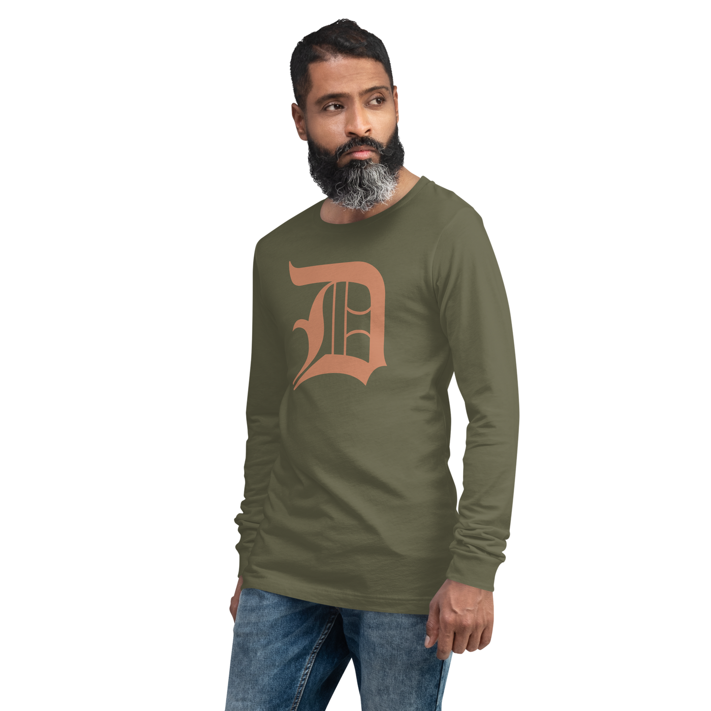 Detroit 'Old English D' T-Shirt (Copper Color) | Unisex Long Sleeve