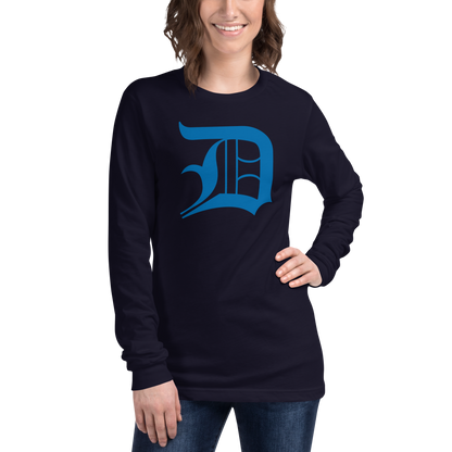 Detroit 'Old English D' T-Shirt (Azure) | Unisex Long Sleeve