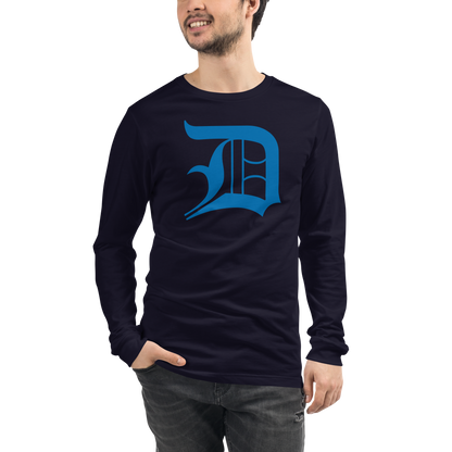 Detroit 'Old English D' T-Shirt (Azure) | Unisex Long Sleeve