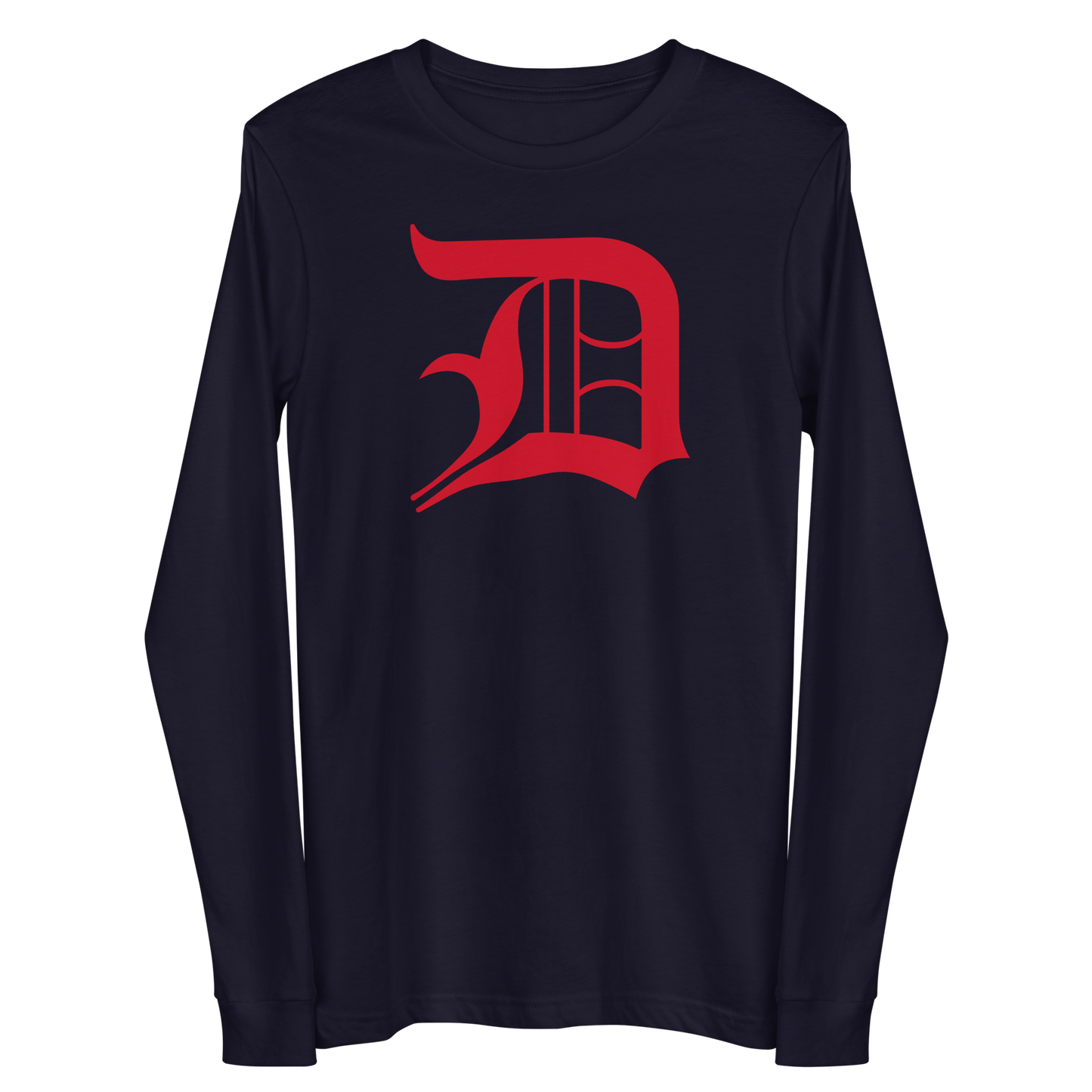 Detroit 'Old English D' T-Shirt (Aliform Red) | Unisex Long Sleeve