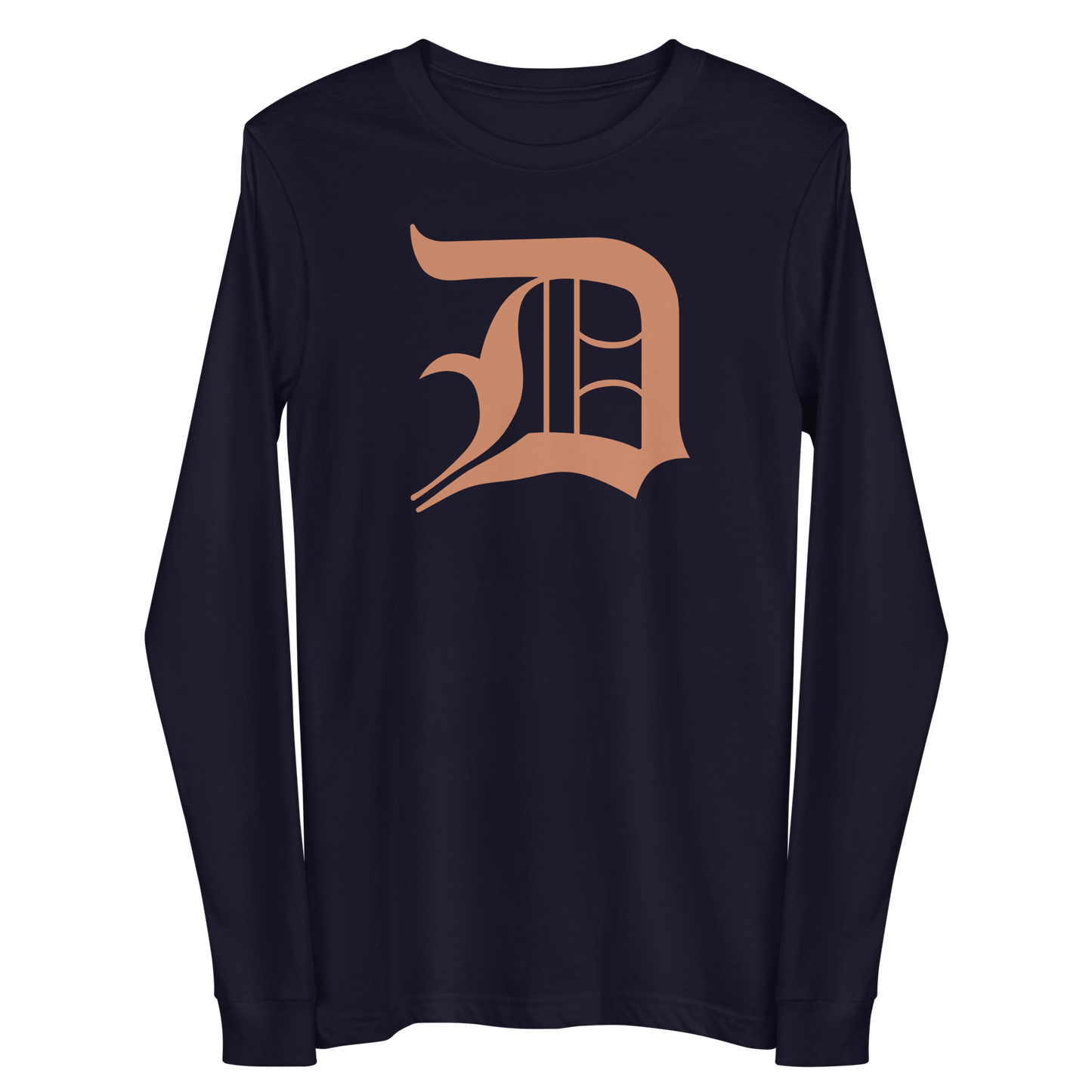 Detroit 'Old English D' T-Shirt (Copper Color) | Unisex Long Sleeve