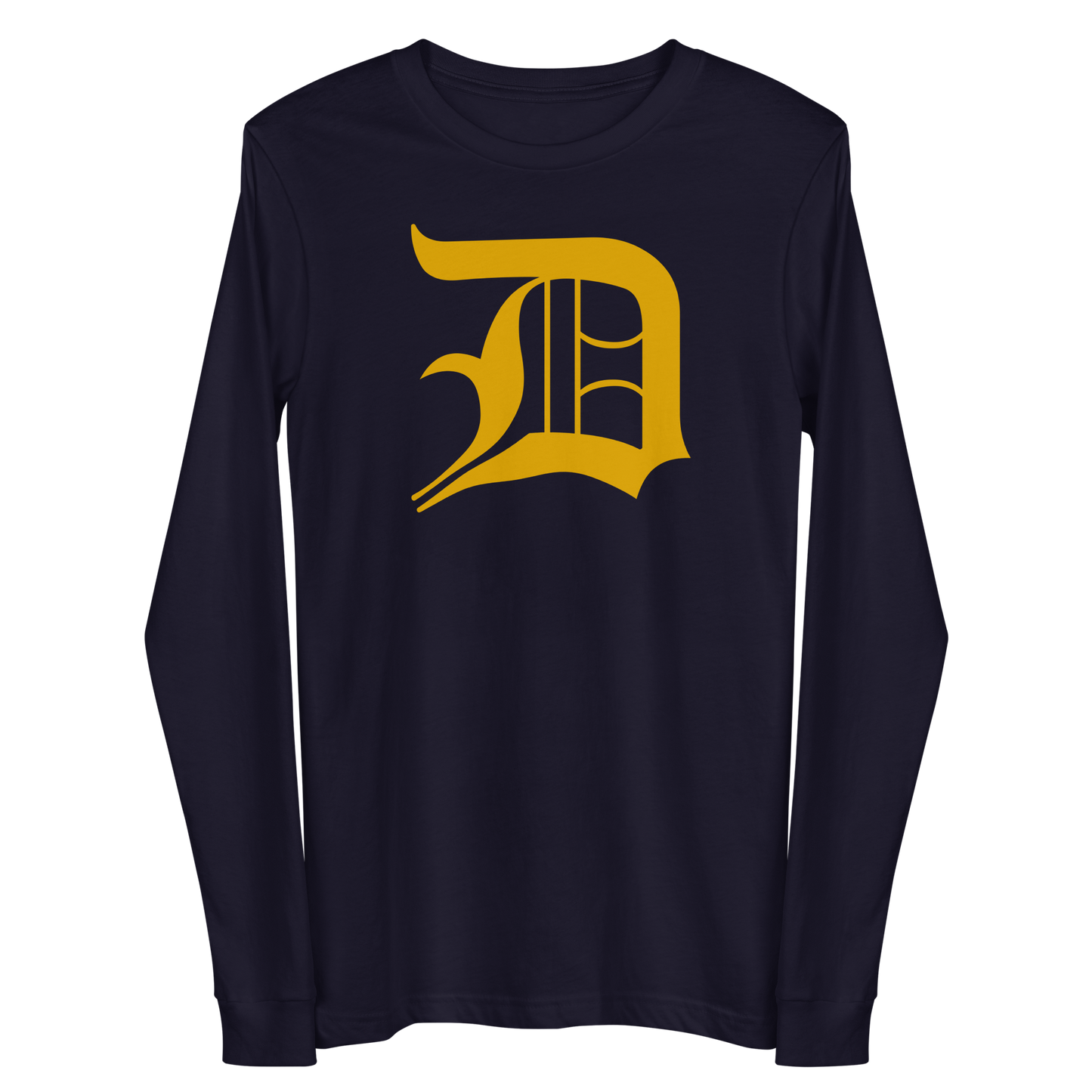 Detroit 'Old English D' T-Shirt (Gold) | Unisex Long Sleeve