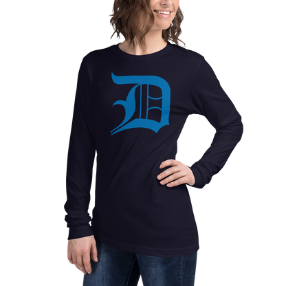 Detroit 'Old English D' T-Shirt (Azure) | Unisex Long Sleeve