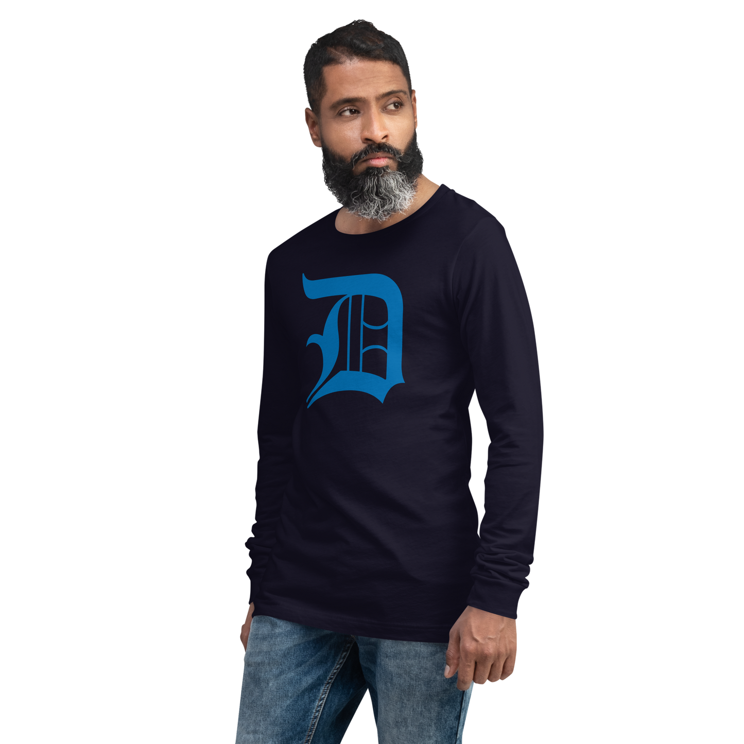 Detroit 'Old English D' T-Shirt (Azure) | Unisex Long Sleeve