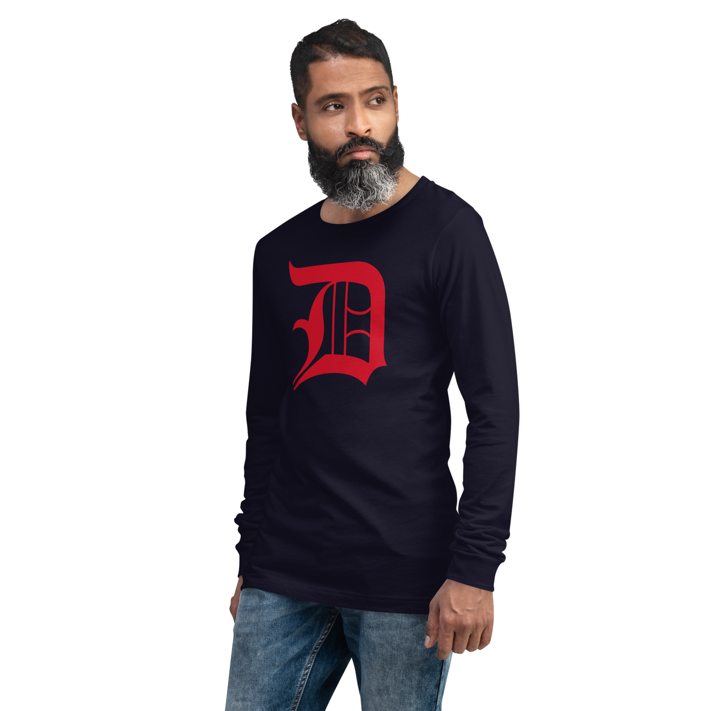 Detroit 'Old English D' T-Shirt (Aliform Red) | Unisex Long Sleeve