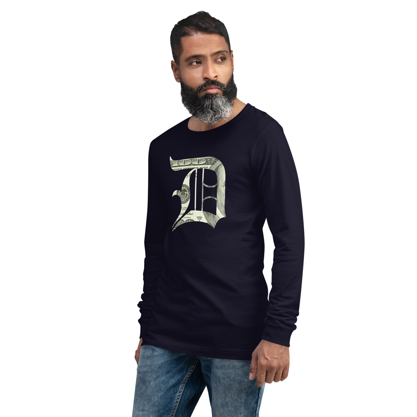 Detroit 'Old English D' T-Shirt (Benjamins Edition) | Unisex Long Sleeve