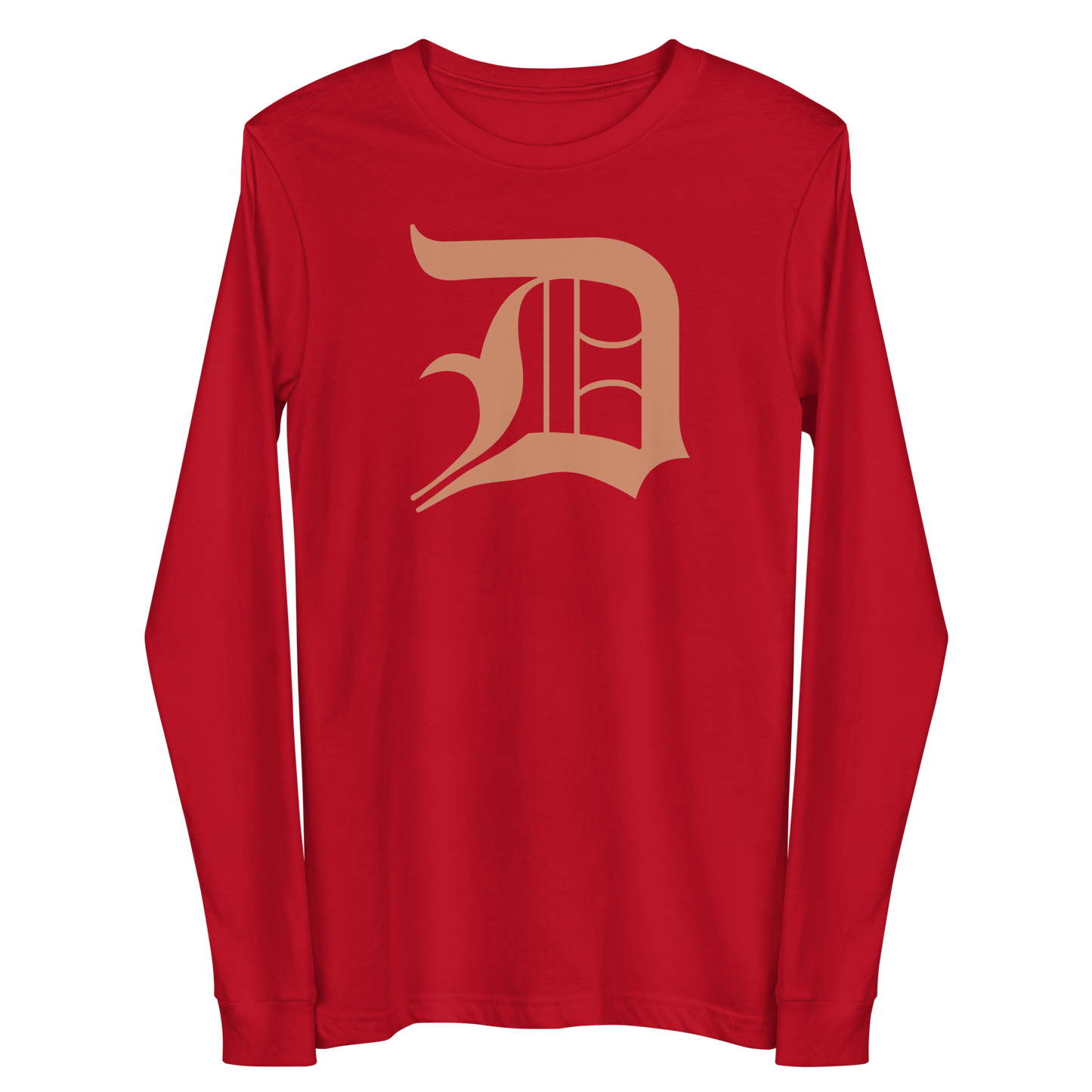 Detroit 'Old English D' T-Shirt (Copper Color) | Unisex Long Sleeve