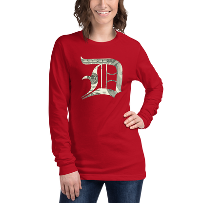 Detroit 'Old English D' T-Shirt (Benjamins Edition) | Unisex Long Sleeve