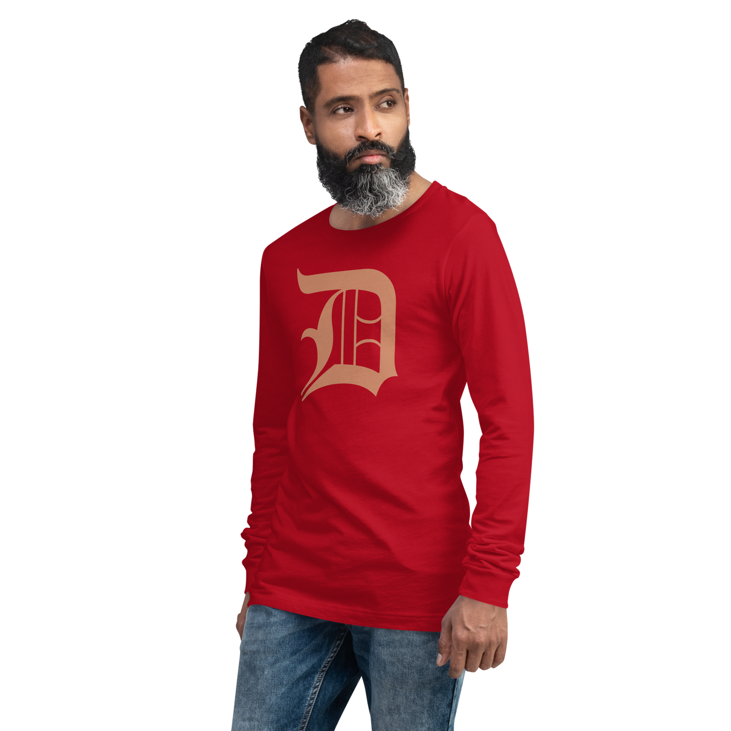 Detroit 'Old English D' T-Shirt (Copper Color) | Unisex Long Sleeve