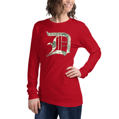 Detroit 'Old English D' T-Shirt (Benjamins Edition) | Unisex Long Sleeve