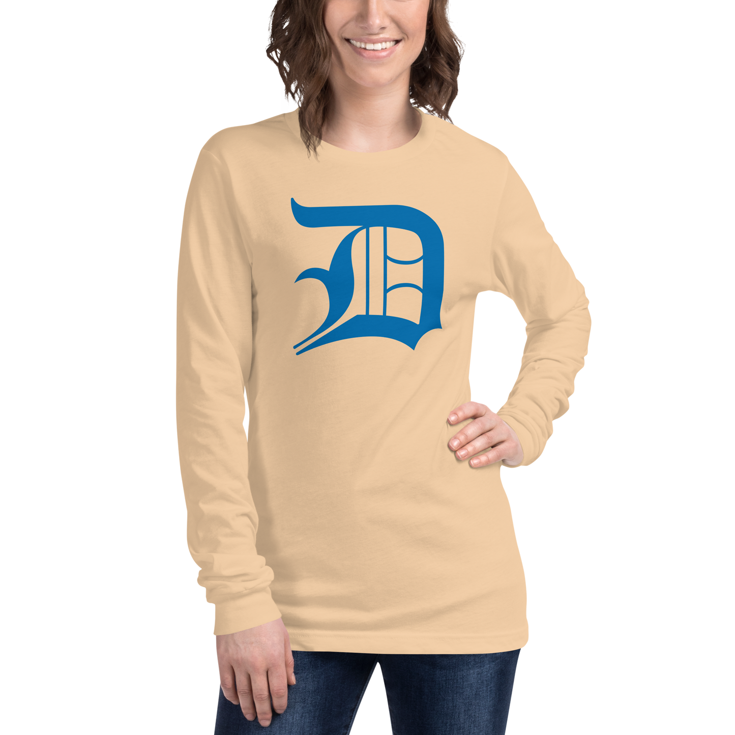 Detroit 'Old English D' T-Shirt (Azure) | Unisex Long Sleeve