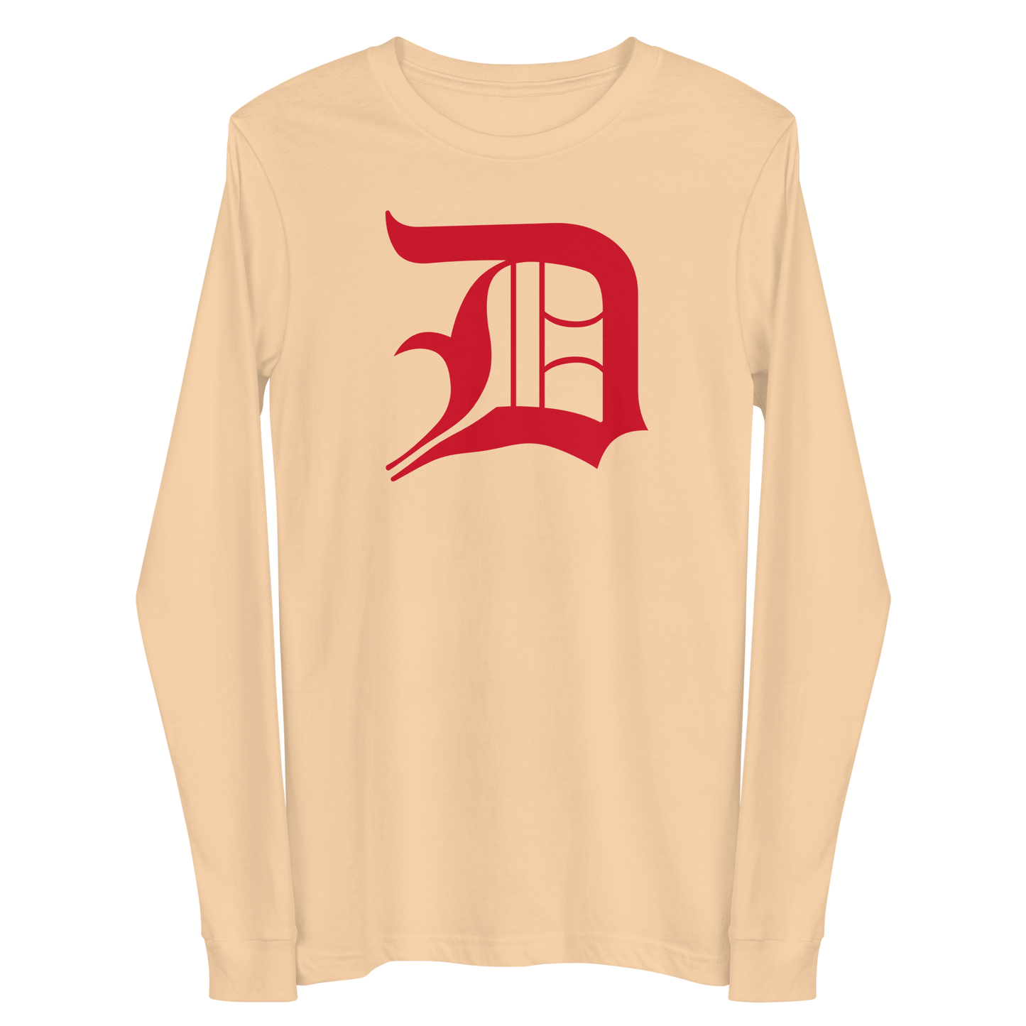 Detroit 'Old English D' T-Shirt (Aliform Red) | Unisex Long Sleeve