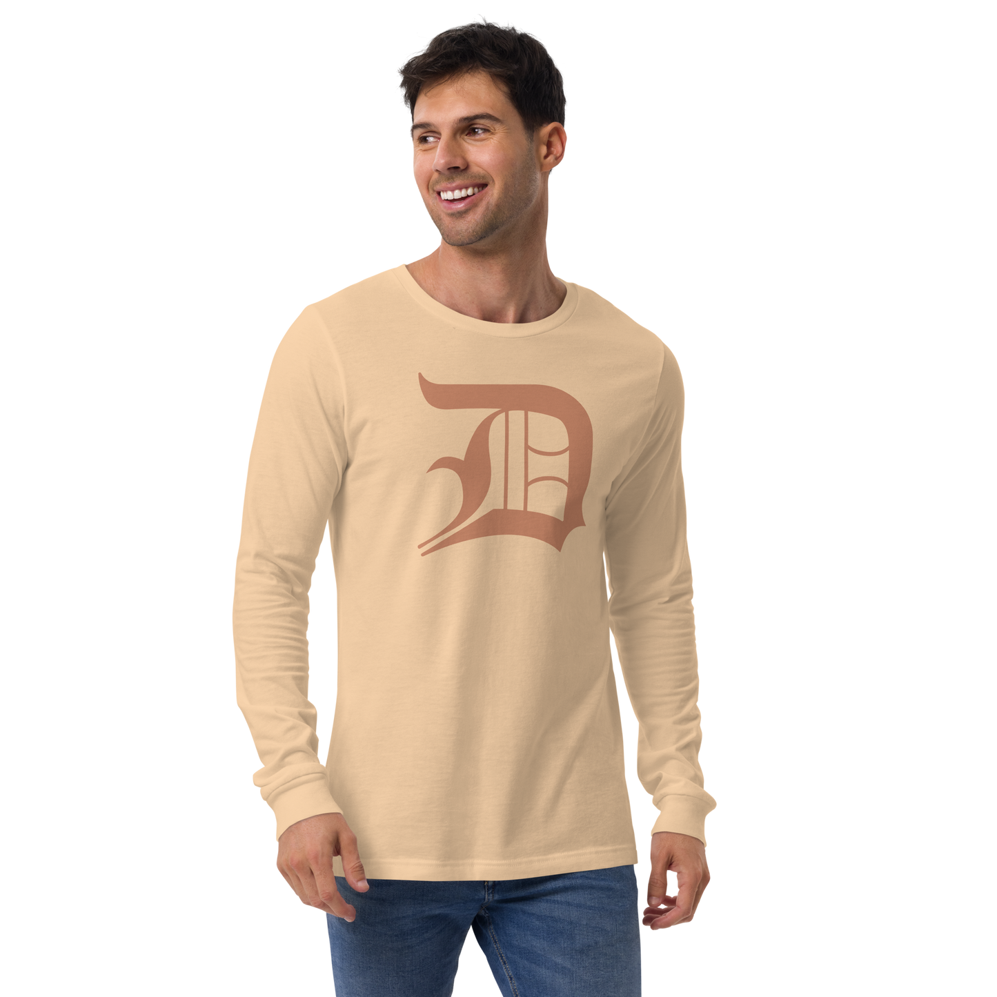 Detroit 'Old English D' T-Shirt (Copper Color) | Unisex Long Sleeve