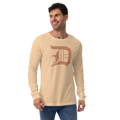 Detroit 'Old English D' T-Shirt (Copper Color) | Unisex Long Sleeve