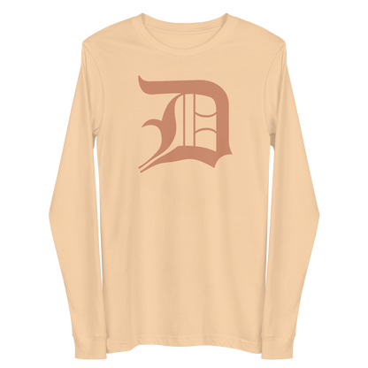 Detroit 'Old English D' T-Shirt (Copper Color) | Unisex Long Sleeve