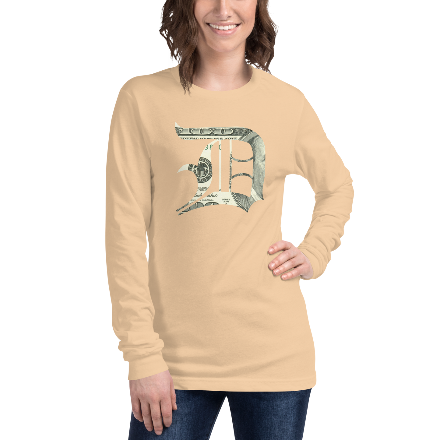 Detroit 'Old English D' T-Shirt (Benjamins Edition) | Unisex Long Sleeve