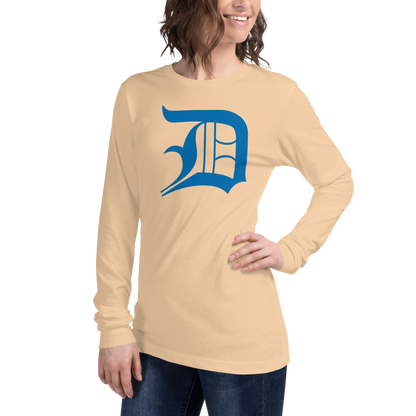 Detroit 'Old English D' T-Shirt (Azure) | Unisex Long Sleeve