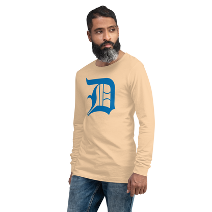 Detroit 'Old English D' T-Shirt (Azure) | Unisex Long Sleeve