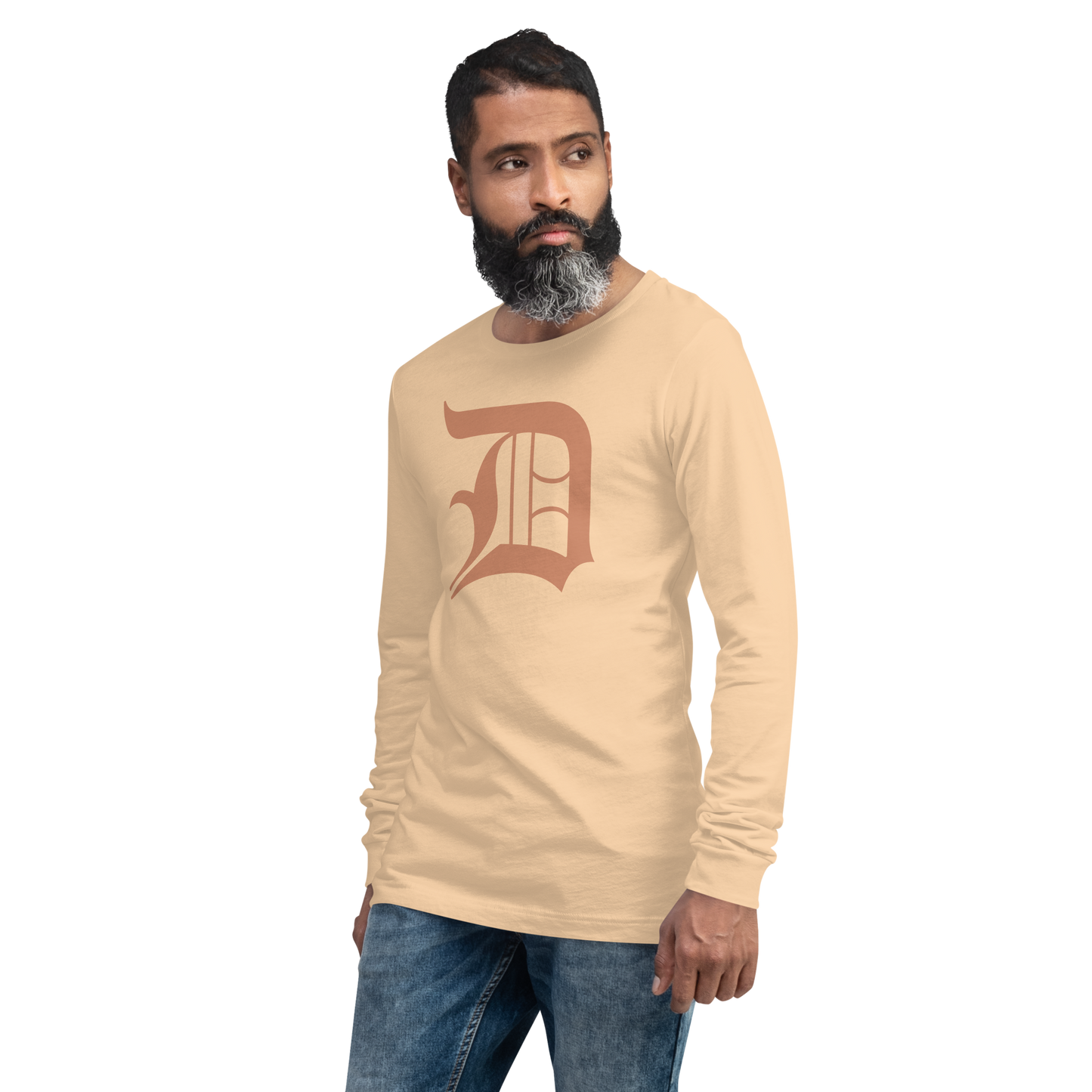 Detroit 'Old English D' T-Shirt (Copper Color) | Unisex Long Sleeve