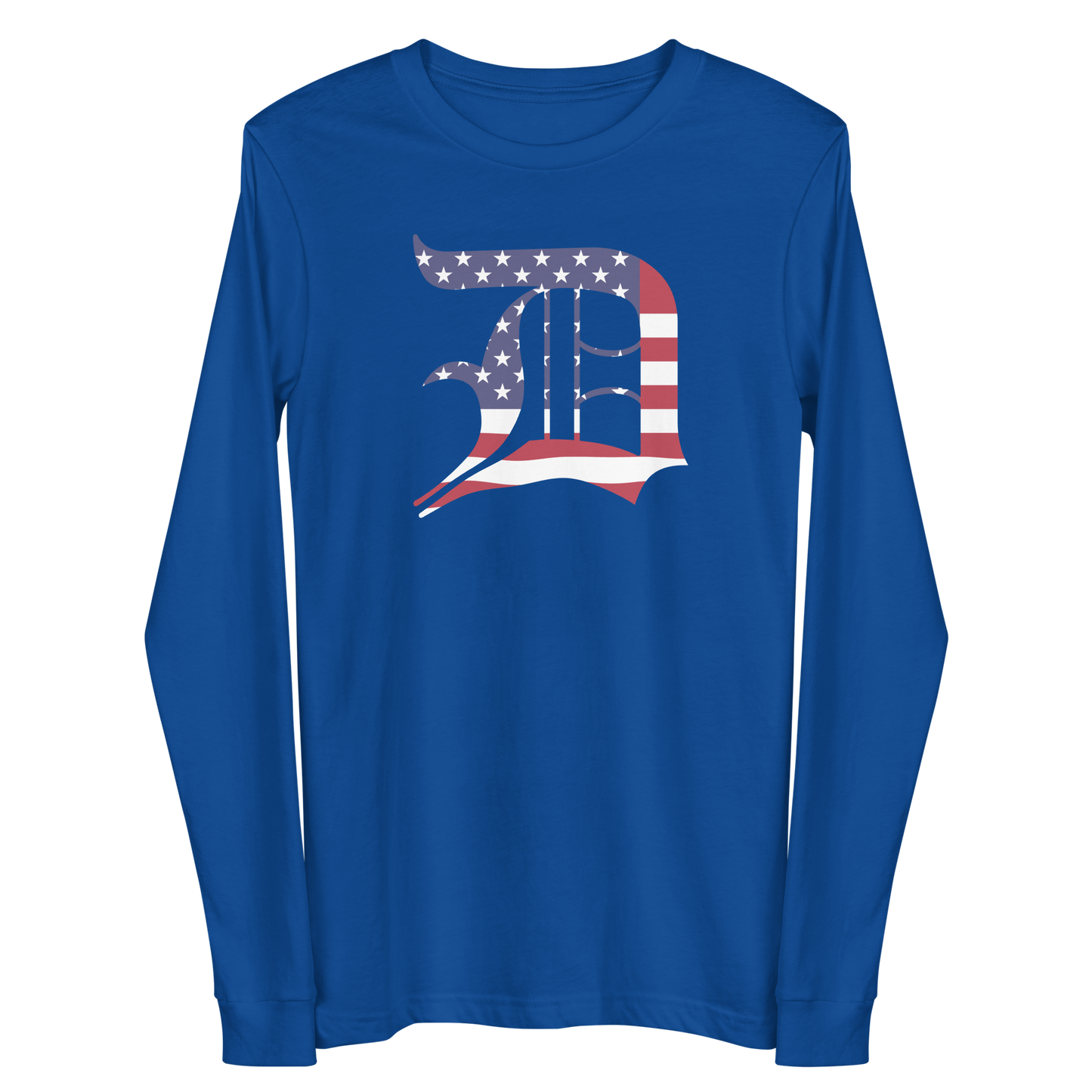 Detroit 'Old English D' T-Shirt (Patriotic Edition) | Unisex Long Sleeve