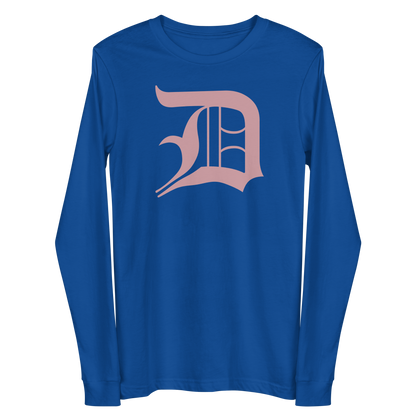 Detroit 'Old English D' T-Shirt (Cherry Blossom Pink) | Unisex Long Sleeve