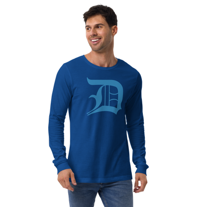 Detroit 'Old English D' T-Shirt (Azure) | Unisex Long Sleeve