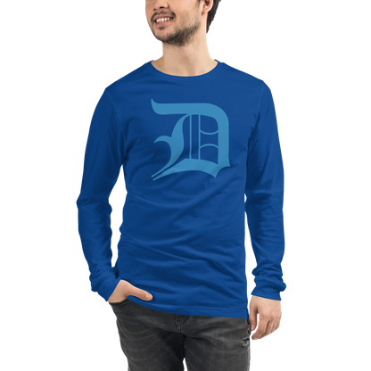 Detroit 'Old English D' T-Shirt (Azure) | Unisex Long Sleeve