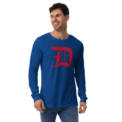 Detroit 'Old English D' T-Shirt (Aliform Red) | Unisex Long Sleeve