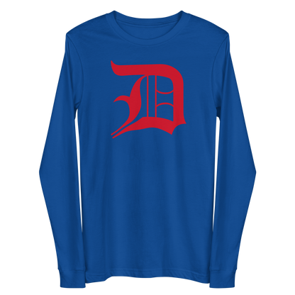 Detroit 'Old English D' T-Shirt (Aliform Red) | Unisex Long Sleeve