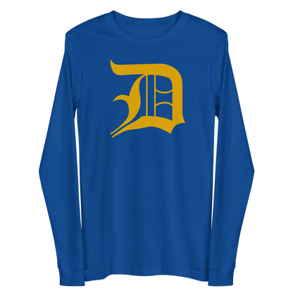 Detroit 'Old English D' T-Shirt (Gold) | Unisex Long Sleeve