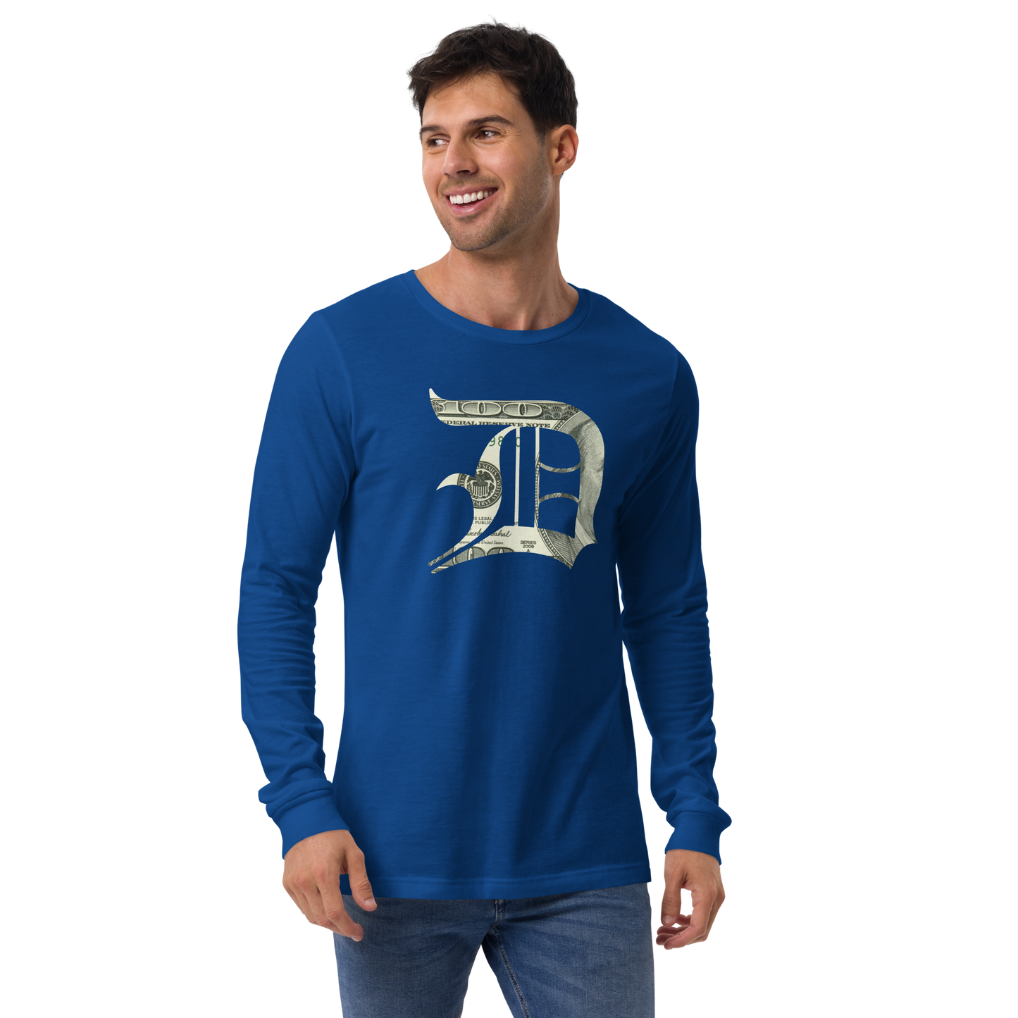 Detroit 'Old English D' T-Shirt (Benjamins Edition) | Unisex Long Sleeve