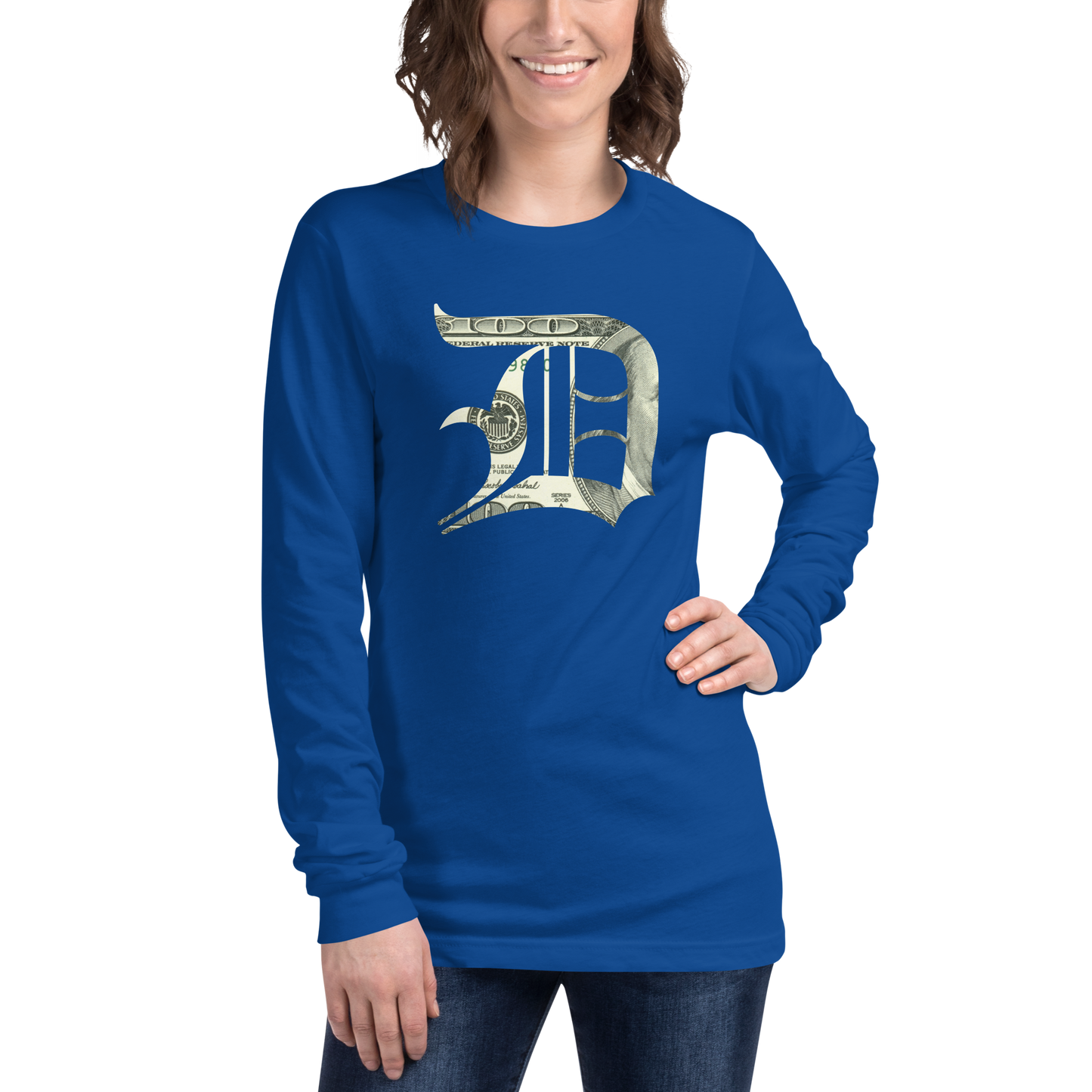 Detroit 'Old English D' T-Shirt (Benjamins Edition) | Unisex Long Sleeve