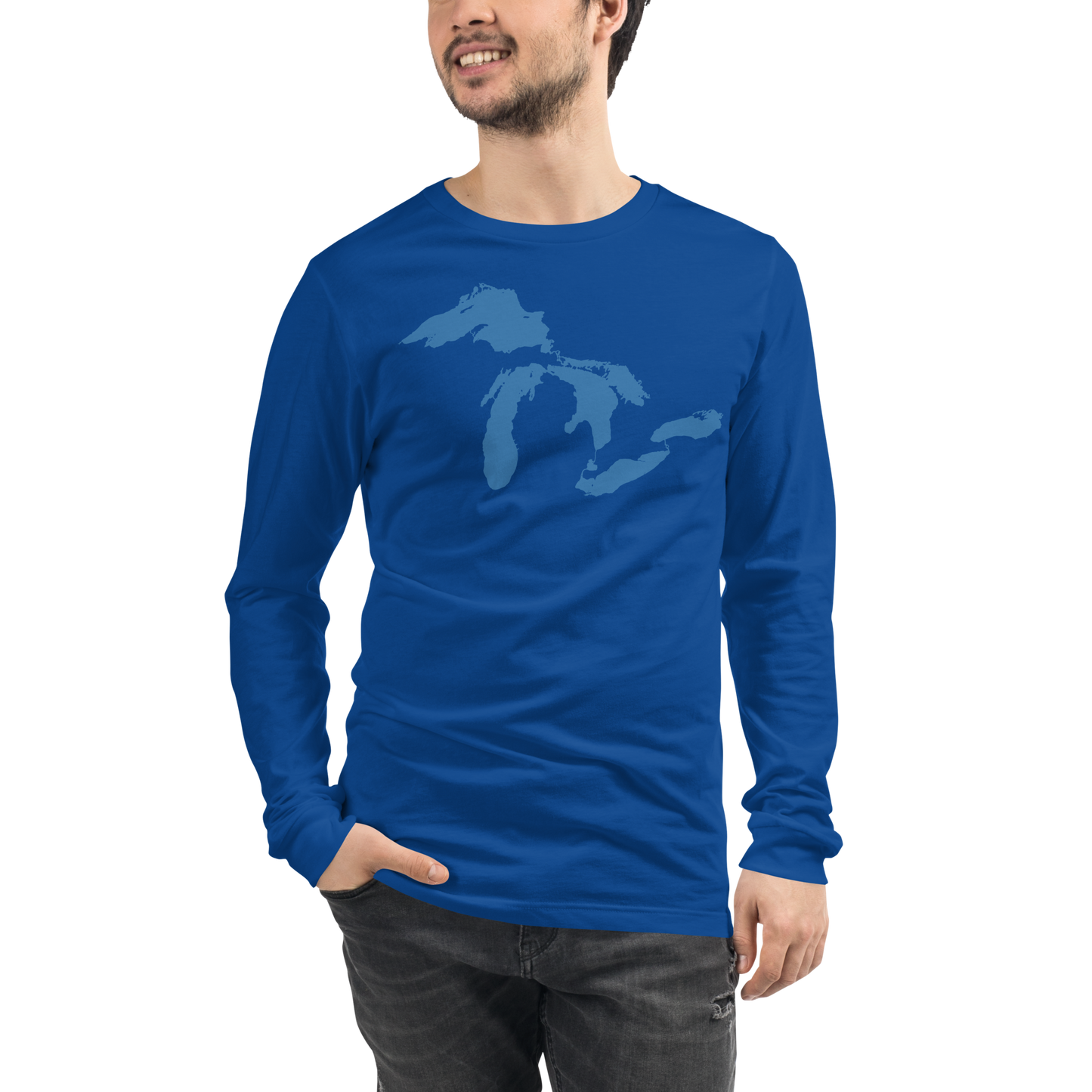 Great Lakes T-Shirt | Unisex Long Sleeve - Superior Blue