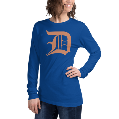 Detroit 'Old English D' T-Shirt (Copper Color) | Unisex Long Sleeve