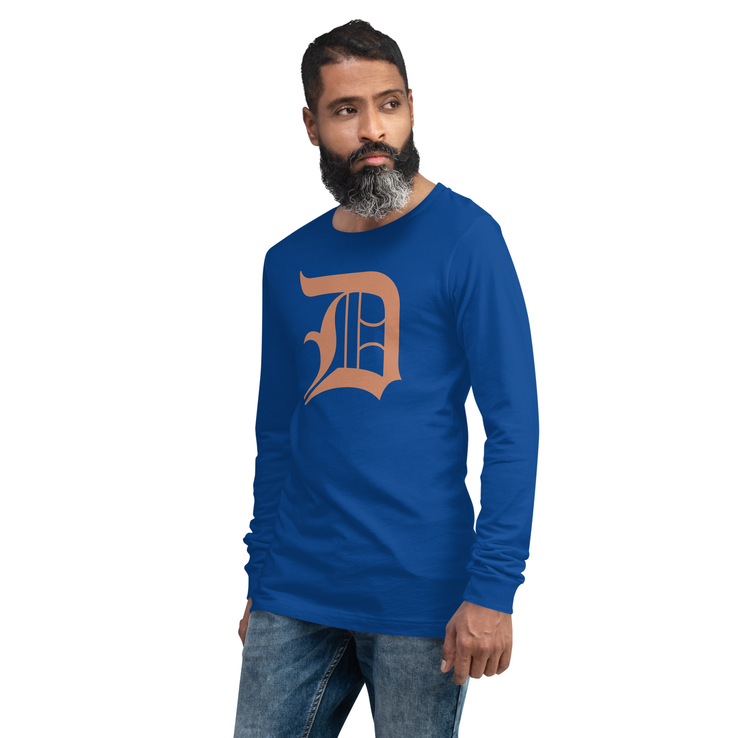 Detroit 'Old English D' T-Shirt (Copper Color) | Unisex Long Sleeve